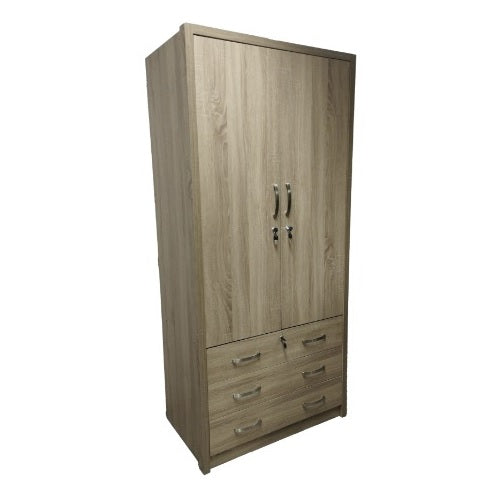 A wooden cabinet equipped with drawers and doors, designed for both style and practicality in home organization.