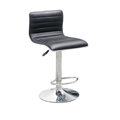 Sullivan Adjustable Swivel Bar Stool | Leatherette Upholstered Seat with Curved Backrest & Chrome-Plated Metal Base