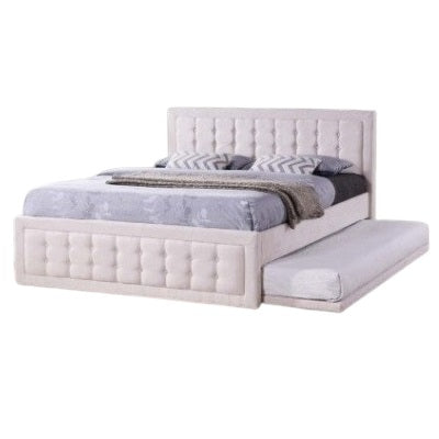 Alfie Upholstered Bed Frame with Pull-Out Trundle for Queen Size Bed