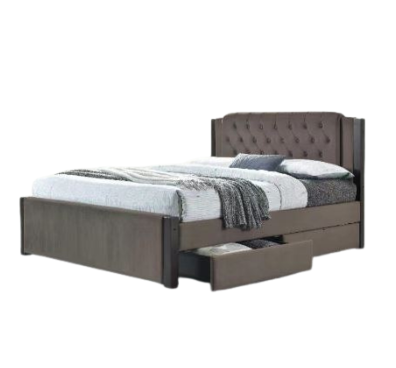 Lara Upholstered Bed Frame for Double to Queen Size Beds