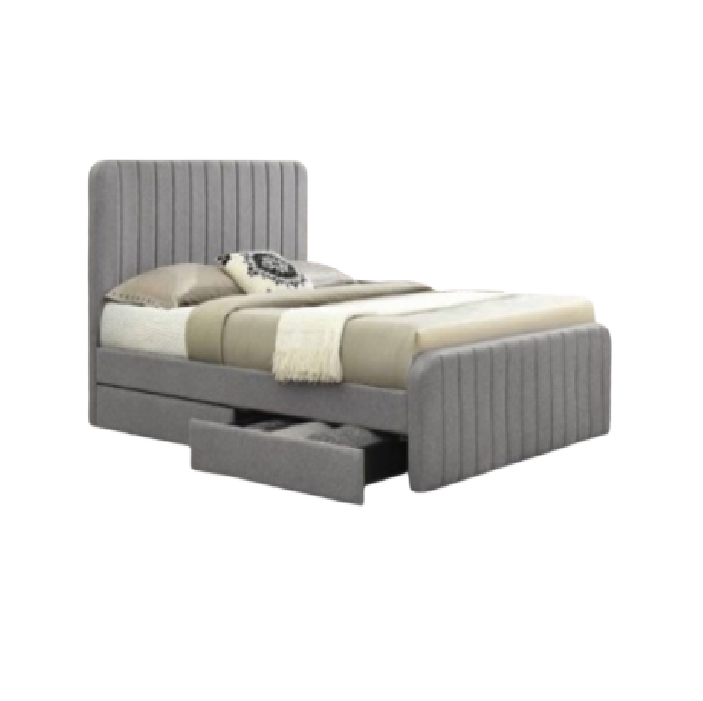 Myrtle Upholstered Bed Frame with 2 Storage Drawers for Queen Size Bed