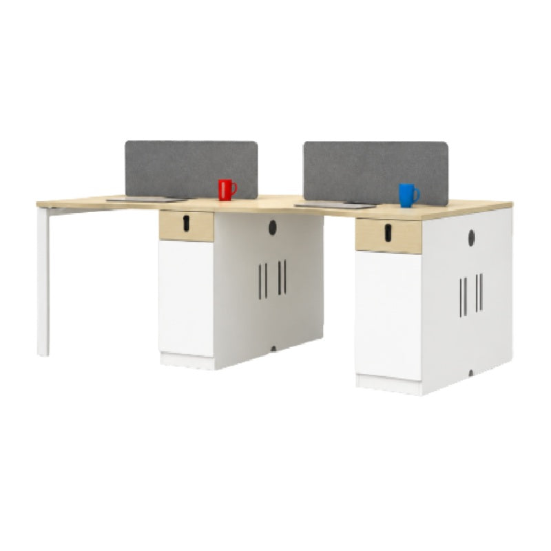 Cash 4-Person Workstation Desk with Divider, 240cm × 120cm