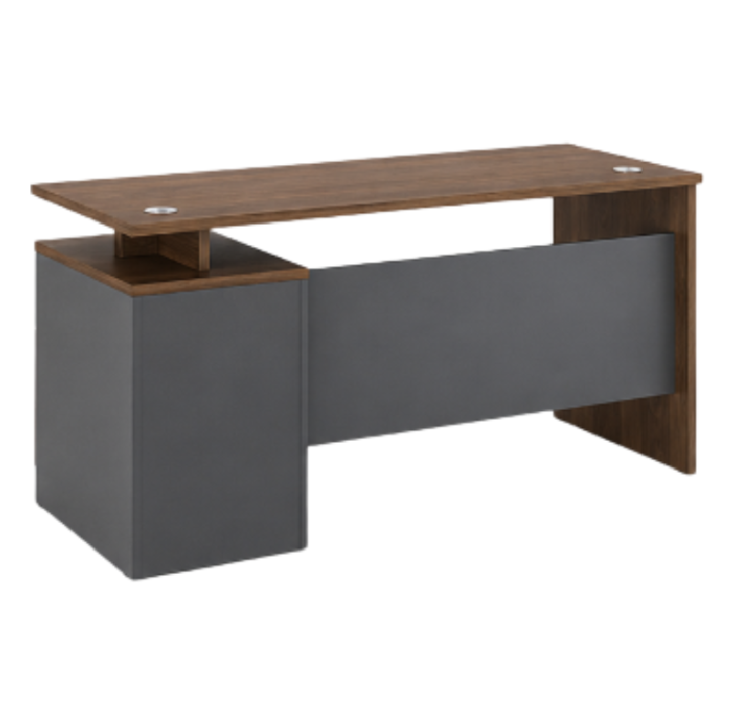 Tulsi Office Table with Metal Legs & Fixed Pedestal, 120cm & 140cm