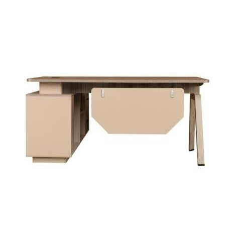 A desk featuring drawers alongside a matching file cabinet, creating a clean and organized workspace.