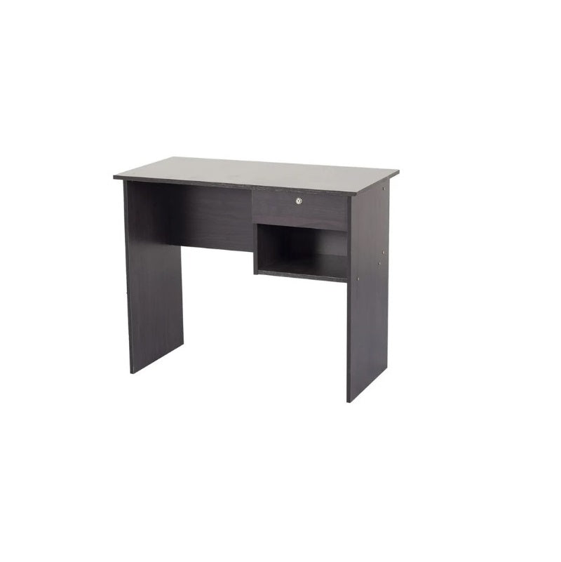 A office desk with a wooden drawer, perfect for efficient workspace management.