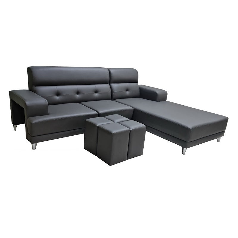 A stylish sectional sofa with an attached chaise, perfect for comfortable seating in contemporary interiors.