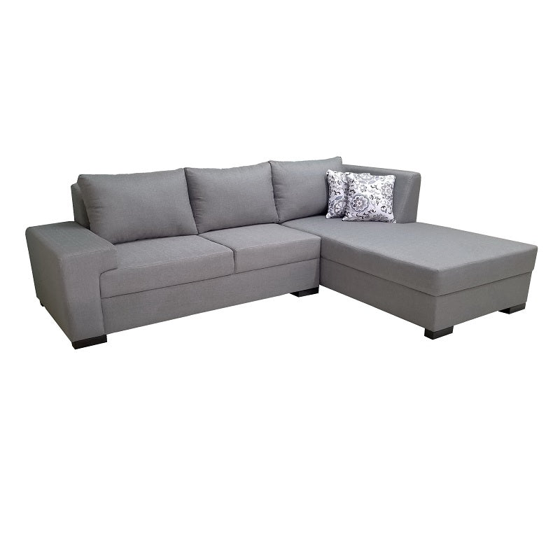 A stylish sectional sofa with an attached chaise, perfect for comfortable seating in contemporary interiors.