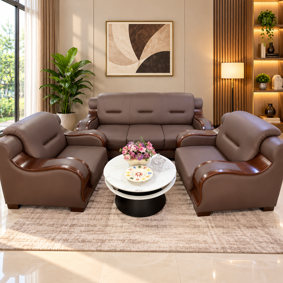 Armanti Sala Set | 3-1-1 Leatherette Sofa Set with Uratex Foam