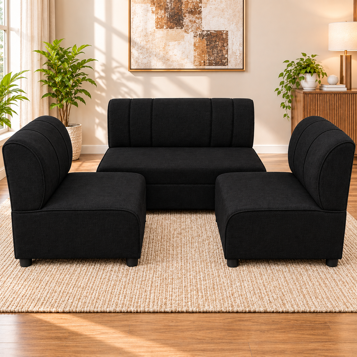 Ashes Sofa Set | 2-1-1 Fabric Upholstered Sofa