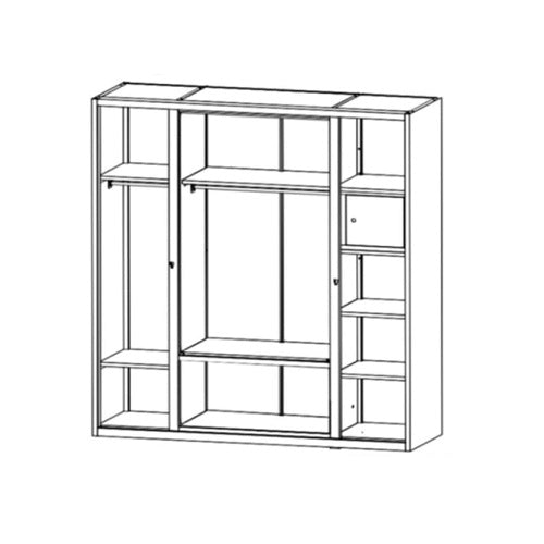 A white wardrobe featuring a delicate design on its door, adding a touch of nature to the furniture.