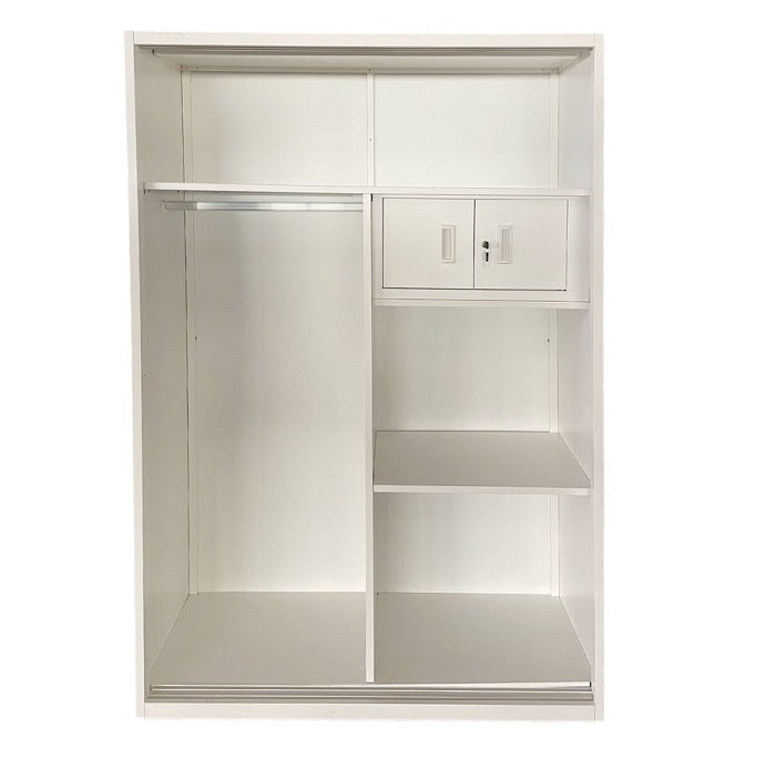 Elegant white marble sliding door with a mirror, blending classic and contemporary architectural elements.