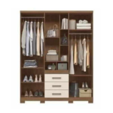 A wooden cabinet with five doors and three drawer, highlighting its elegant craftsmanship and functional storage.