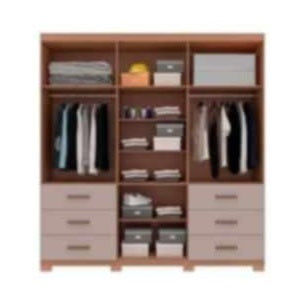 A wooden cabinet with six doors and six drawer, highlighting its elegant craftsmanship and functional storage.