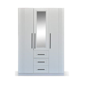 Malcy 3 Door Wardrobe with Mirror & 3 Drawers