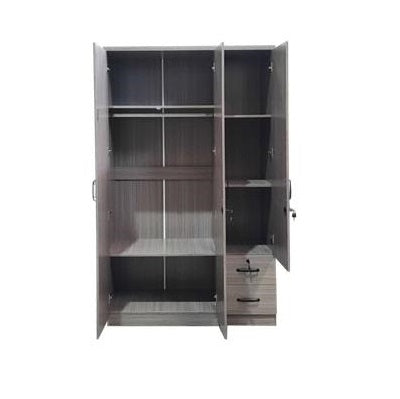 Modern gray cabinet with doors and drawers, perfect for stylish storage and organization in various settings.