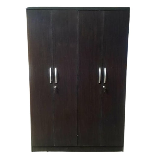 A classic wardrobe with four doors and four handles, perfect for organizing clothing and enhancing room décor.