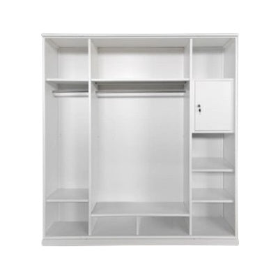 A stylish wardrobe with two doors, combining brown and white colors for a contemporary look in home furnishings.