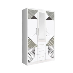 Aston 3 Door Wardrobe with 3 Drawers, Mirror & Built-In Vault