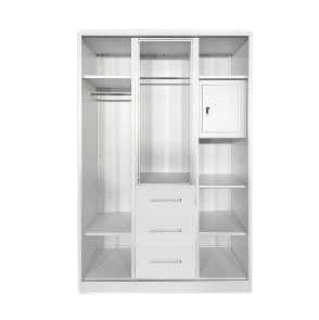 A stylish wardrobe with two doors, combining brown and white colors for a contemporary look in home furnishings.