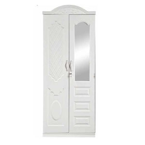 Basil 2 Door Wardrobe with Mirror, Lock & Key