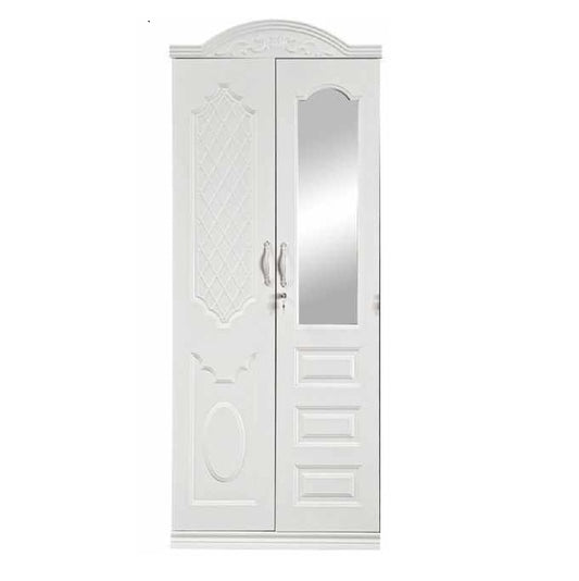 A metal door with  glass panels, surrounded by a classic wooden frame, showcasing craftsmanship and design.