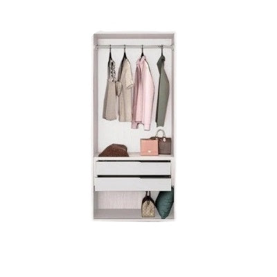 Two-door wardrobe featuring two doors and two drawers, designed for stylish and functional storage.