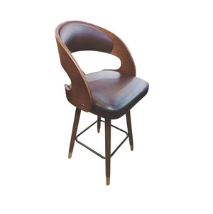 Santiago Bar Stool | Faux Leather Upholstered Seat with Wooden Frame