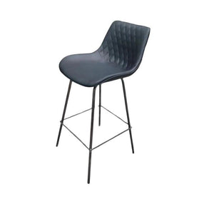 Luke Bar Stool | Leatherette Upholstered Seat with Metal Legs & Footrest