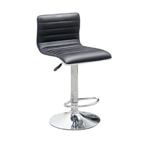 Sullivan Adjustable Swivel Bar Stool | Leatherette Upholstered Seat with Curved Backrest & Chrome-Plated Metal Base