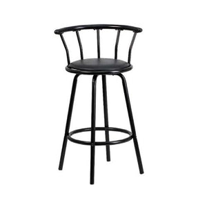 Sonny Bar Stool | Leatherette Seat with Curved Metal Backrest & Black Metal Frame