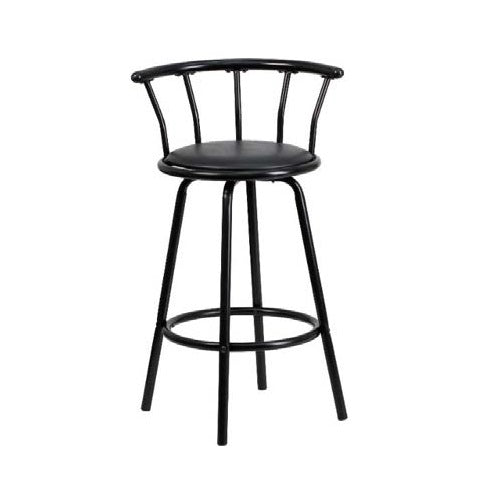Sonny Bar Stool | Leatherette Seat with Curved Metal Backrest & Black Metal Frame