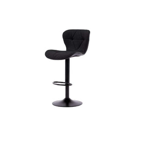 Logan Adjustable Swivel Bar Stool | Fabric Upholstered Seat with Footrest & Metal Base