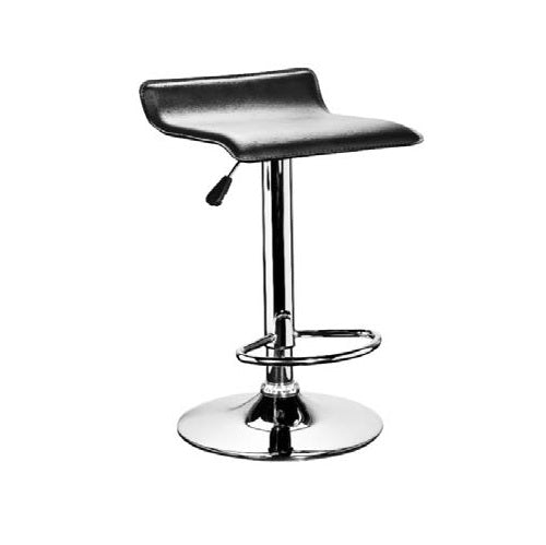Joaquin Adjustable Swivel Bar Stool | Upholstered Cushioned Seat with Footrest & Chrome-Plated Metal Base