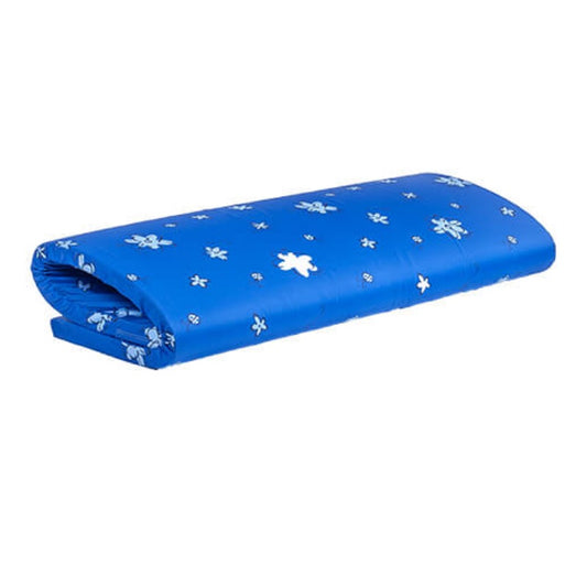 Perfect for afternoon naps and playtime with the kids, this cushioned mat easily unfolds for convenience.