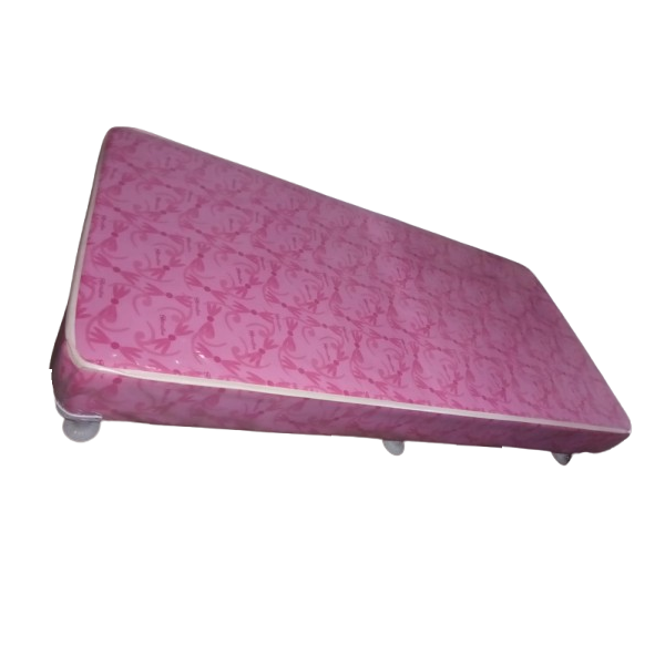 A bed box with a smooth  cover, designed for comfort and aesthetic appeal in a bedroom setting.