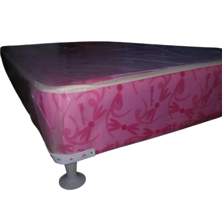 A bed box with a smooth  cover, designed for comfort and aesthetic appeal in a bedroom setting.