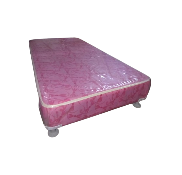 A bed box with a smooth  cover, designed for comfort and aesthetic appeal in a bedroom setting.