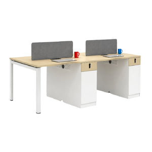 Cash 4-Person Workstation Desk with Divider, 240cm × 120cm