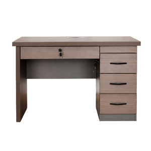 Aloe Vera Office Table with Lockable Center Drawer & 3-Drawer Pedestal, 120cm