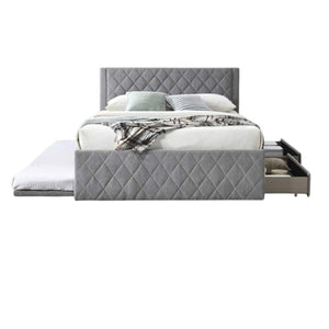 Alessandro Upholstered Bed Frame with Pull-Out Trundle for Queen Size Bed