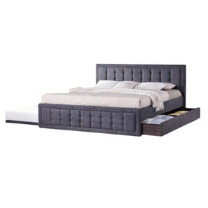 Alfred Upholstered Bed Frame with Pull-Out Trundle for King Size Bed