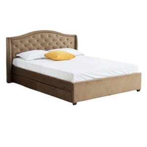 Ezra Upholstered Bed Frame with 2 Storage Drawers for Queen Size Bed