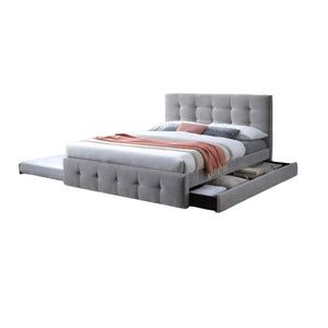 Liv Upholstered Bed Frame with Pull-Out Trundle for Queen Size Bed