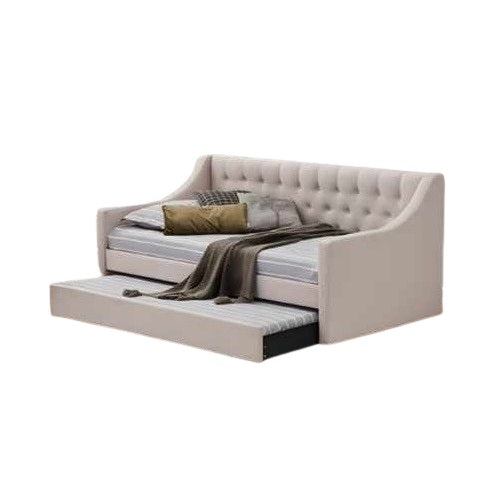 A modern daybed with an integrated pull-out drawer underneath, perfect for maximizing space in any room.