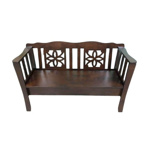 Jack Wooden Storage Bench with Mahogany Finish