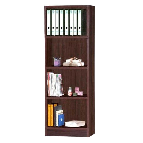 A wooden bookcase with glass doors and drawers, providing a refined storage solution for books and decorative objects.