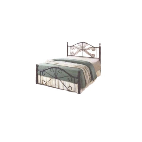 A stylish bed with a durable metal frame and headboard, designed to add a modern touch to your sleeping space.