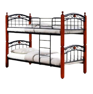 Andreas Wooden Post Single Over Single Bunk Bed