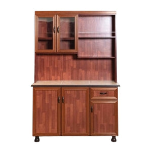 Catalina 123cm Kitchen Cabinet | 5 Door Cabinet with Drawer & Open Storage