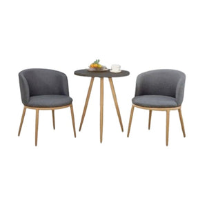 Snapdragon Coffee Table Set | Round Glass Top Table with 2 Velvet Upholstered Chairs